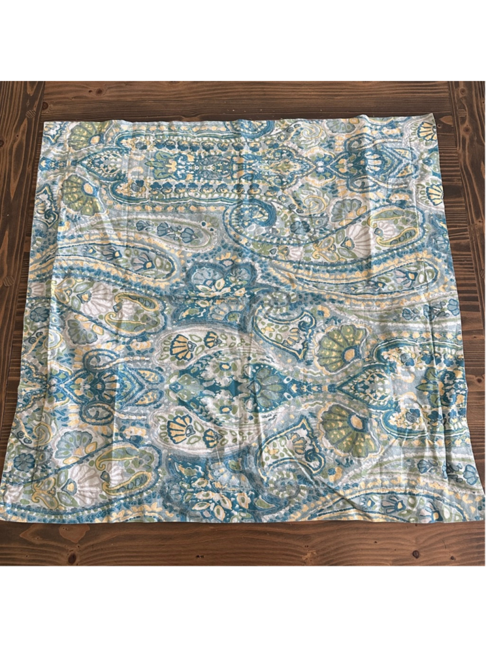 Pottery Barn Paisley Duvet Cover Full Queen w Euro Shams Blue Green - Picture 5 of 8